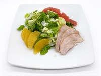Салат с копченой грудкой, апельсином и грейпфрутом, 200 гр (на 2 персоны) 2189